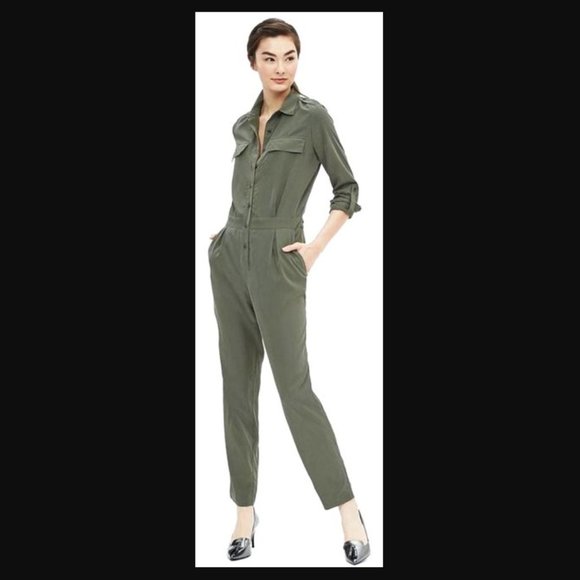 banana republic green jumpsuit